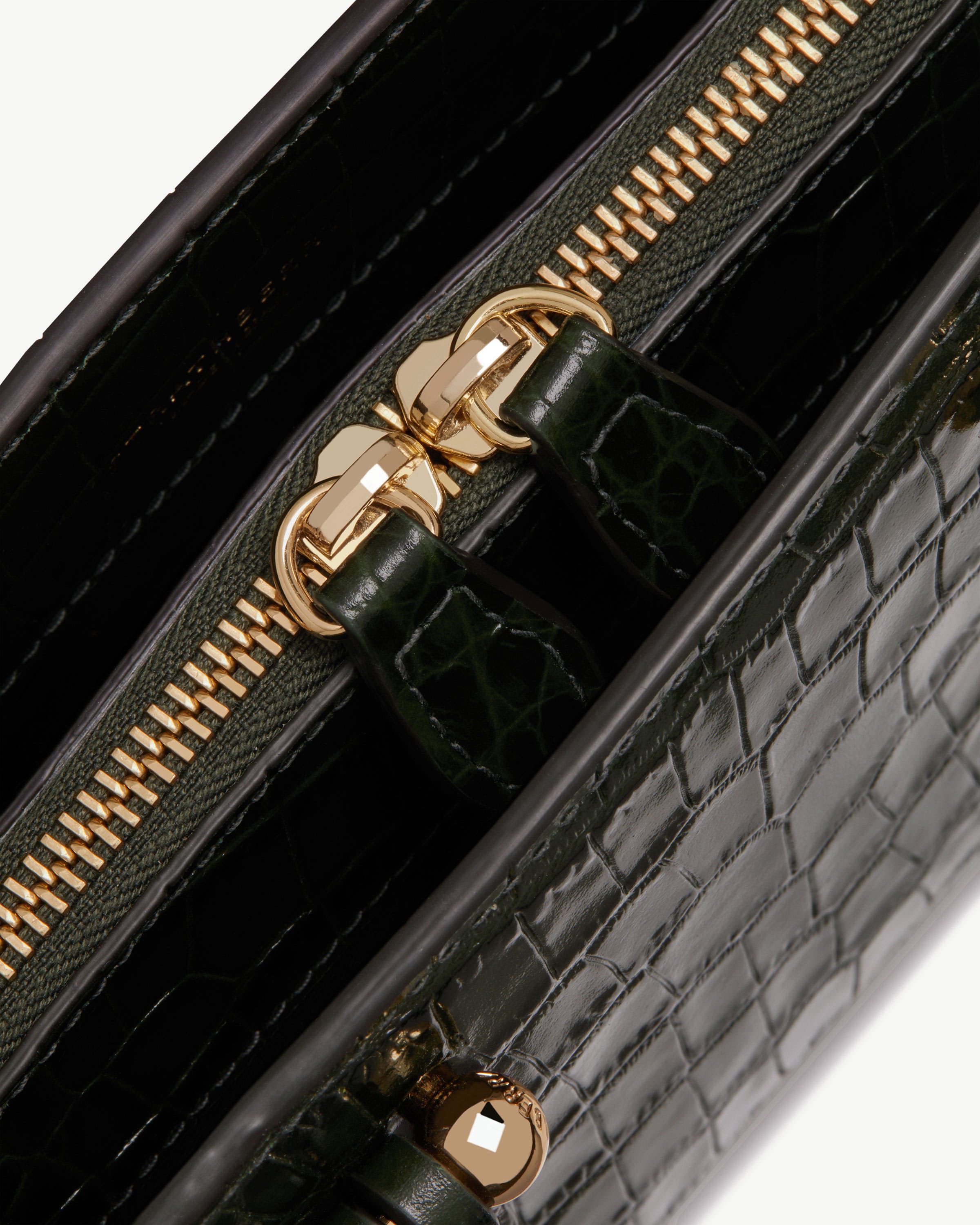Georgia Mini — Forest Croc-Embossed Leather