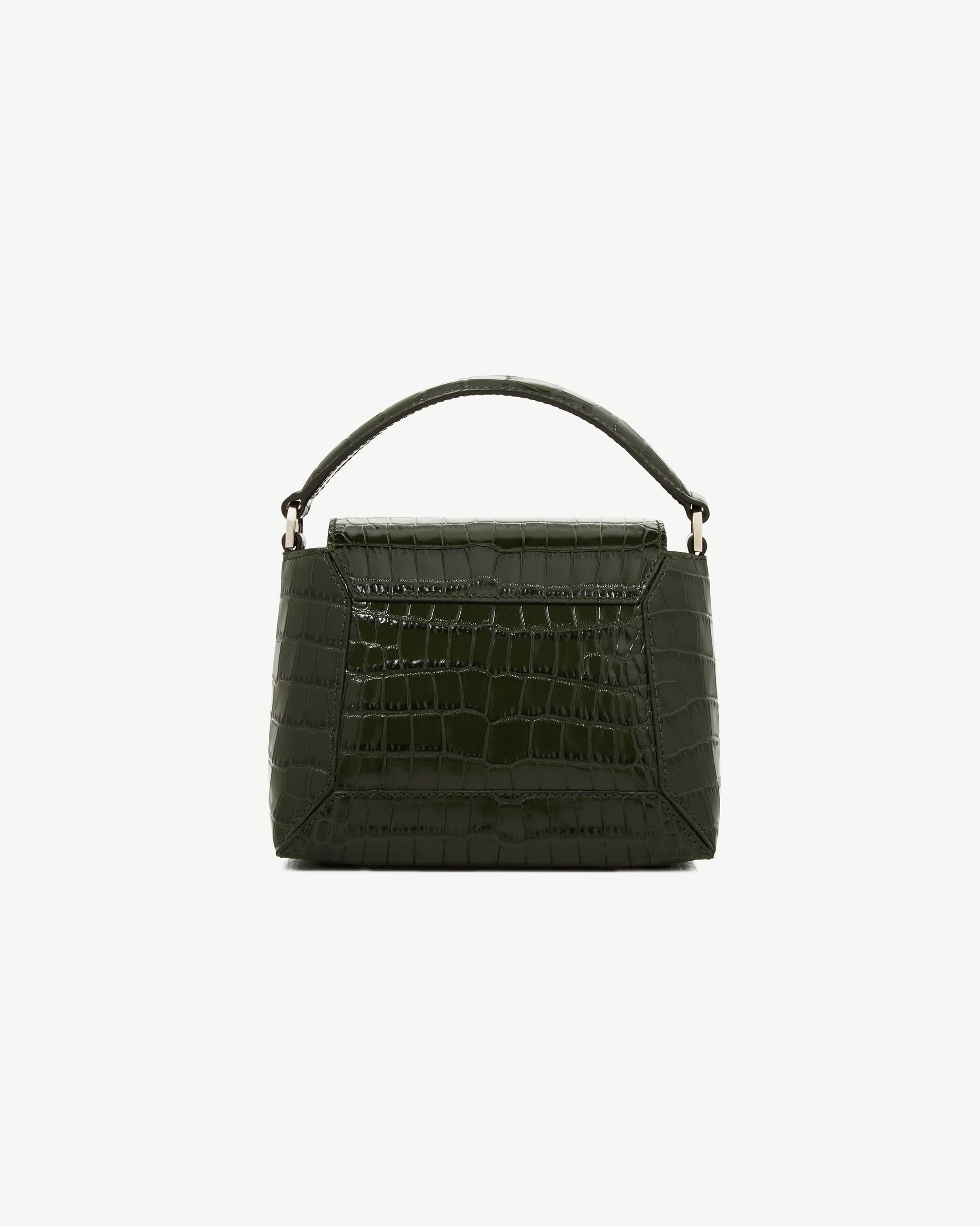 Mosaic Nano — Forest Croc-Embossed Leather
