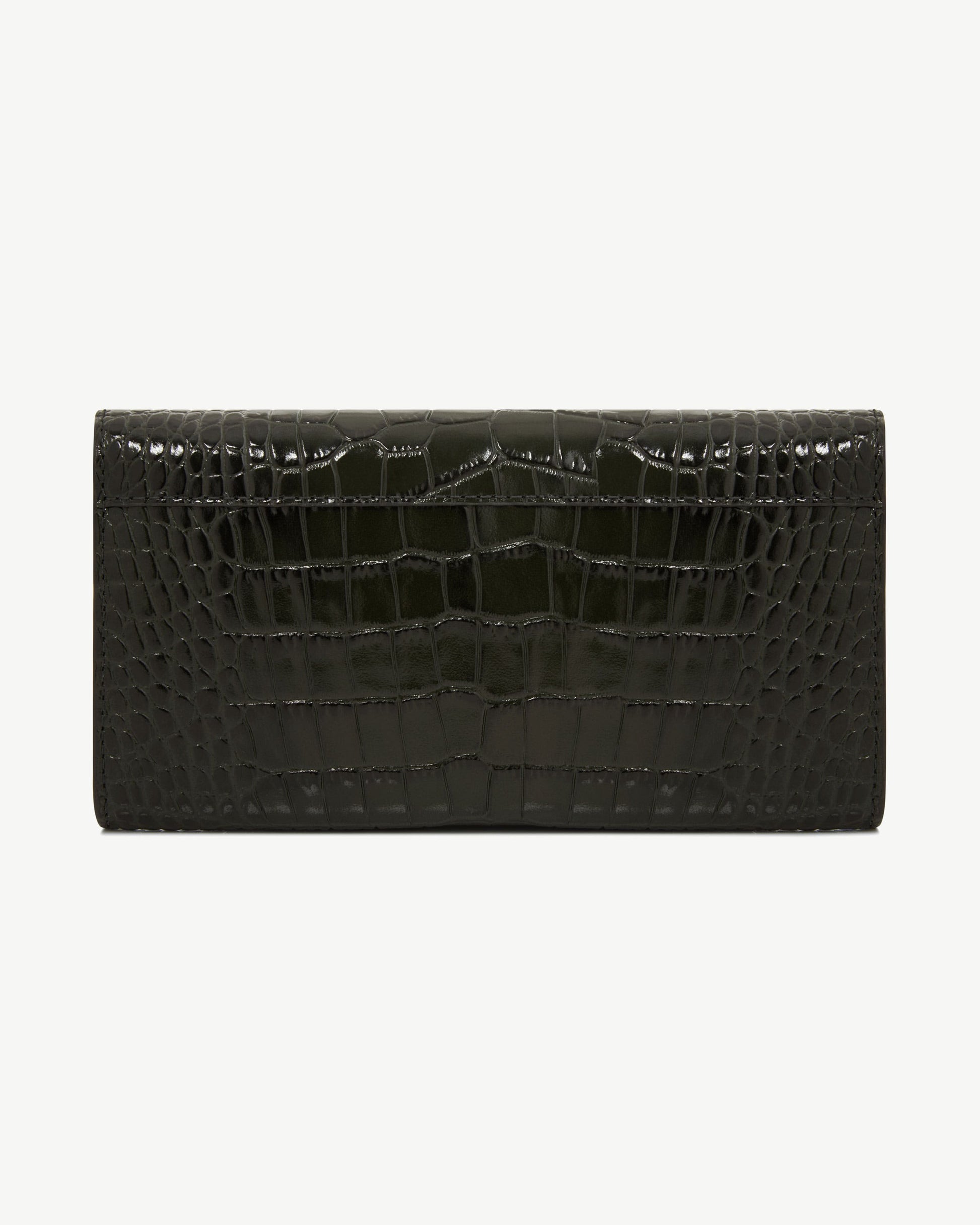Multrees Chain Wallet — Forest Croc-Embossed Leather