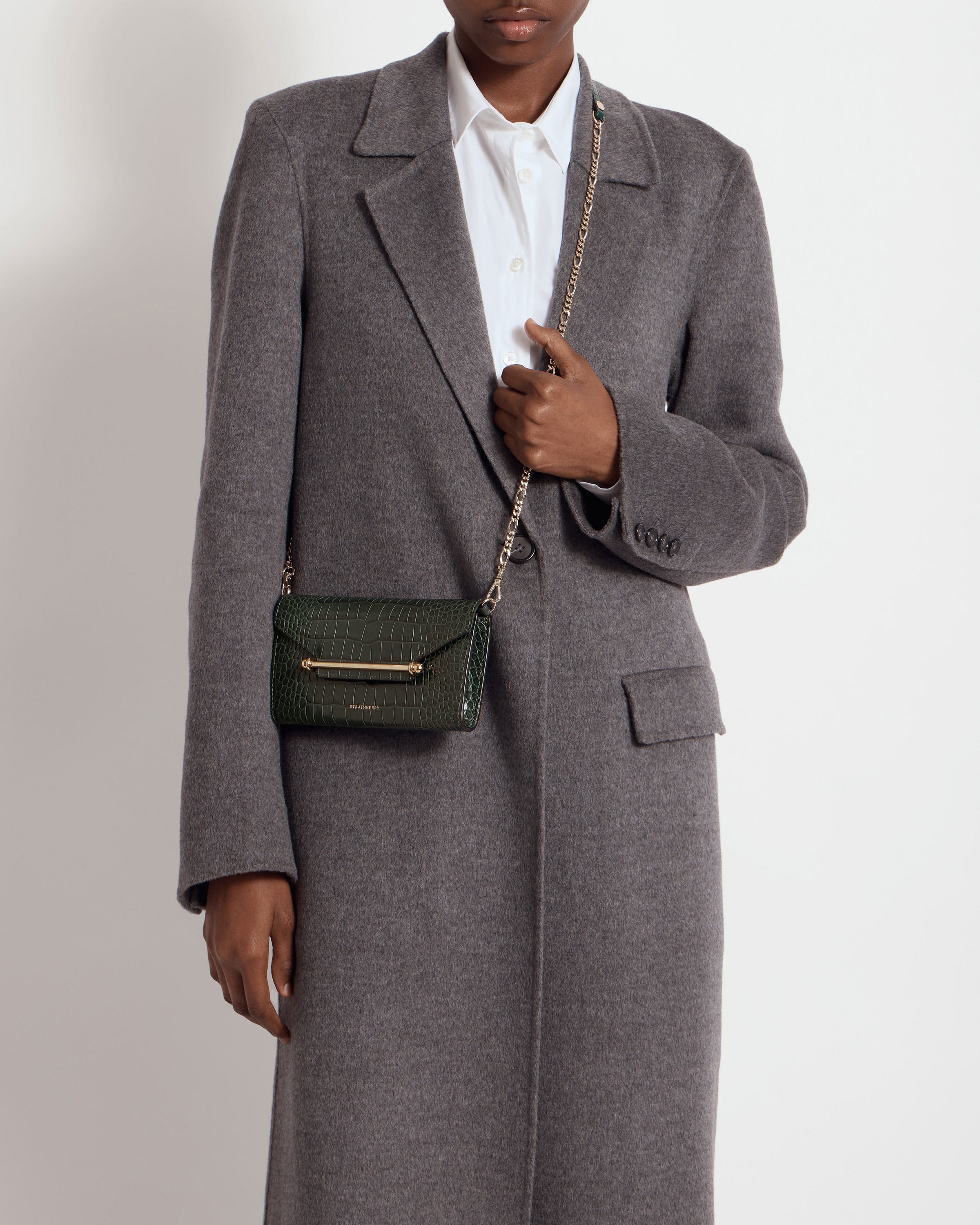 Multrees Chain Wallet — Forest Croc-Embossed Leather