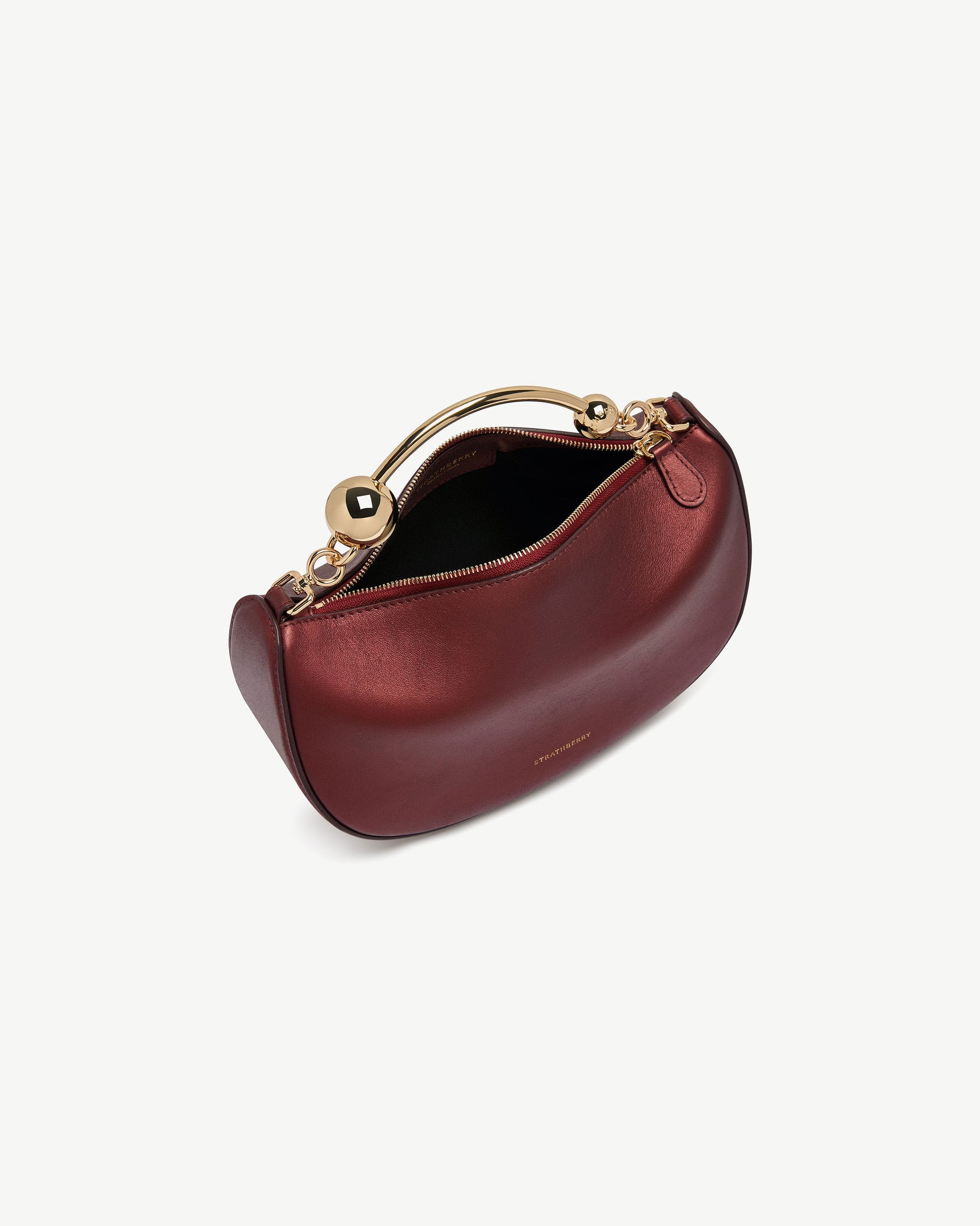 Crescent Moon Mini — Oxblood Metallic Foil