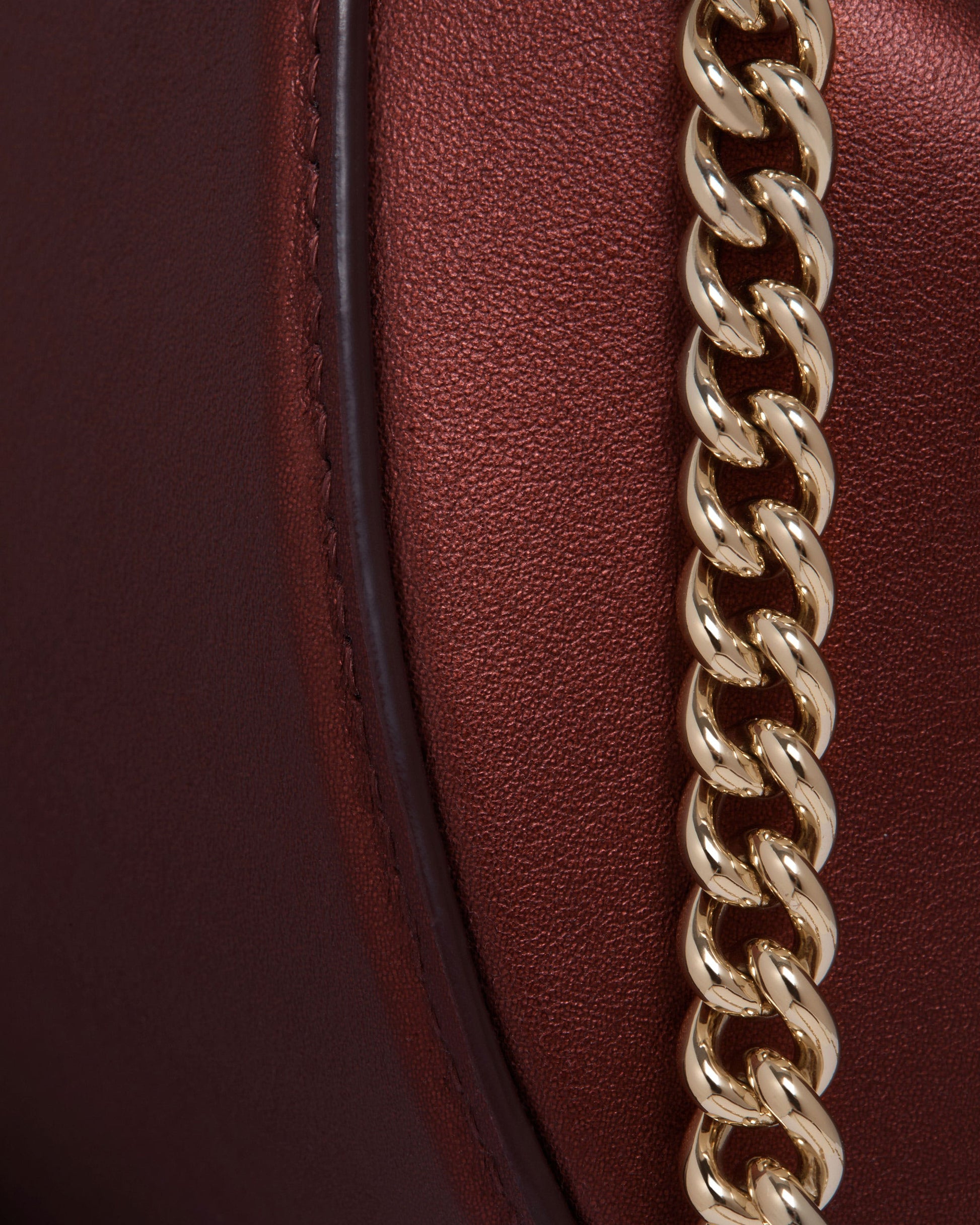 Crescent Moon Mini — Oxblood Metallic Foil