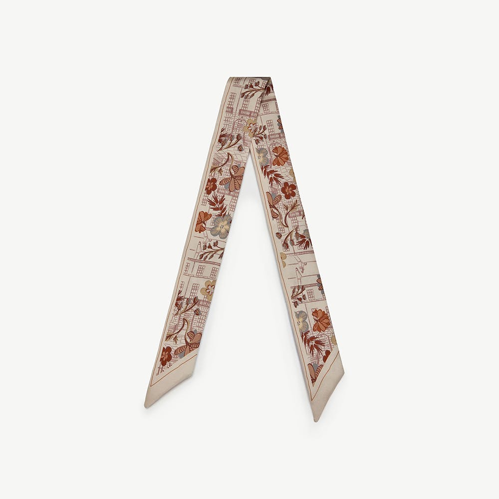 Silk Skinny Scarf — Strathberry Townhouse Print