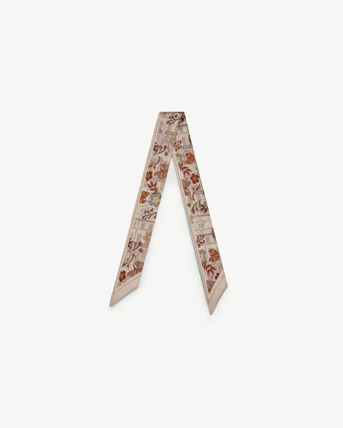 Silk Skinny Scarf — Strathberry Townhouse Print