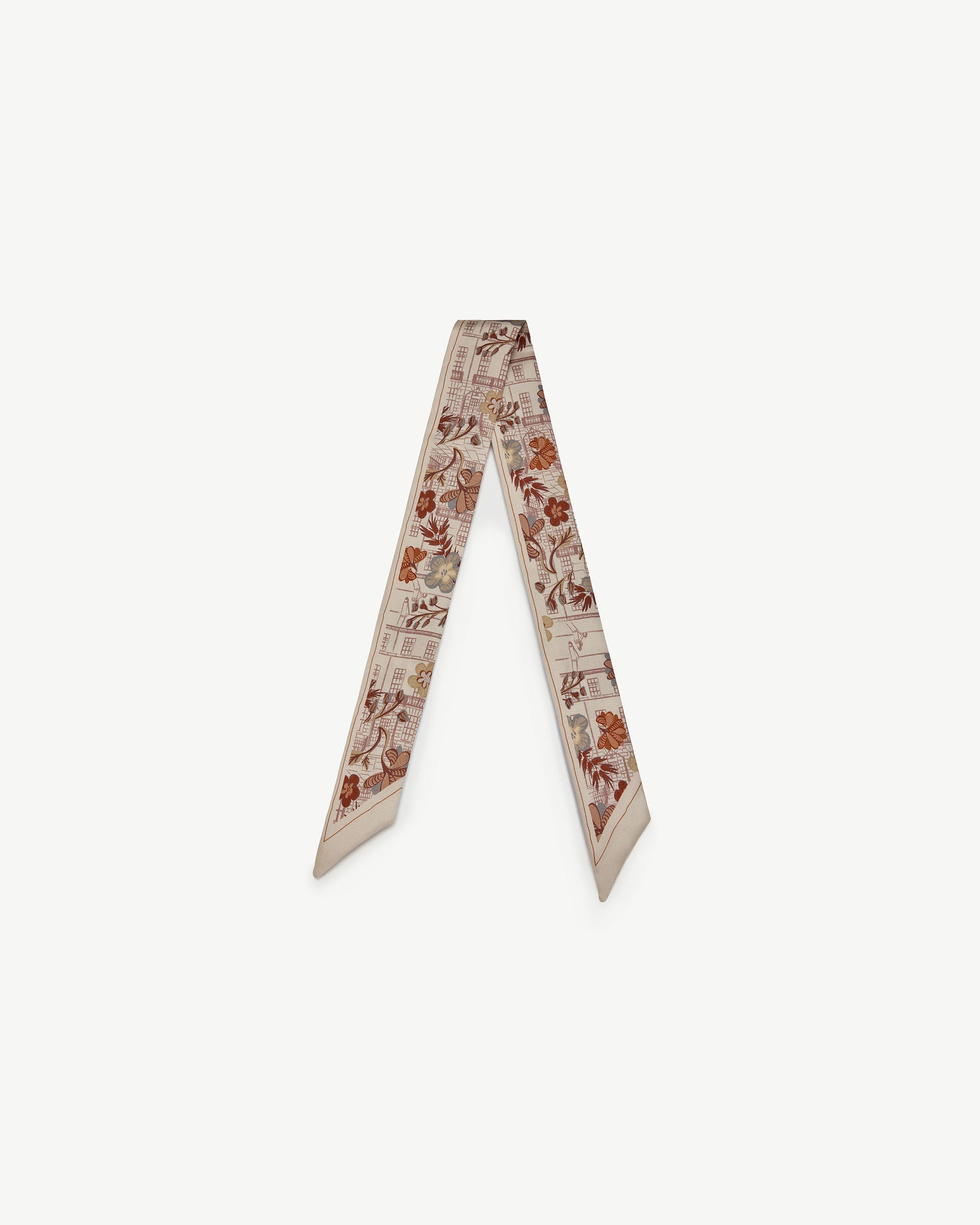 Silk Skinny Scarf — Strathberry Townhouse Print