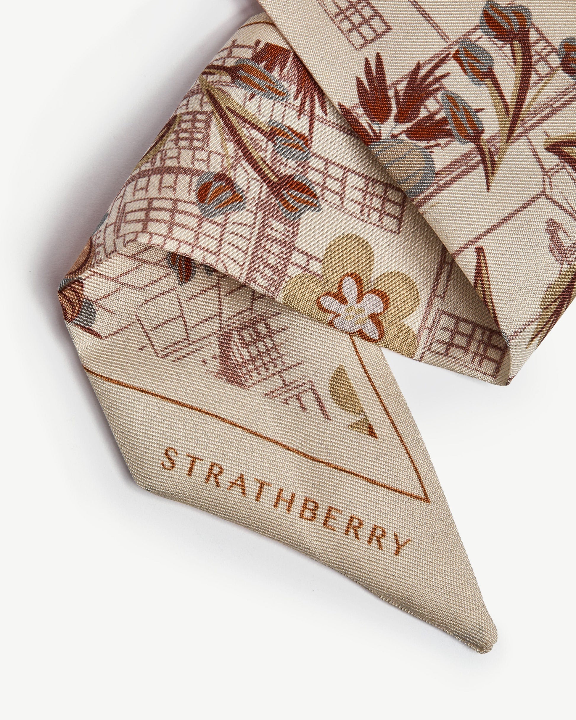 Silk Skinny Scarf — Strathberry Townhouse Print