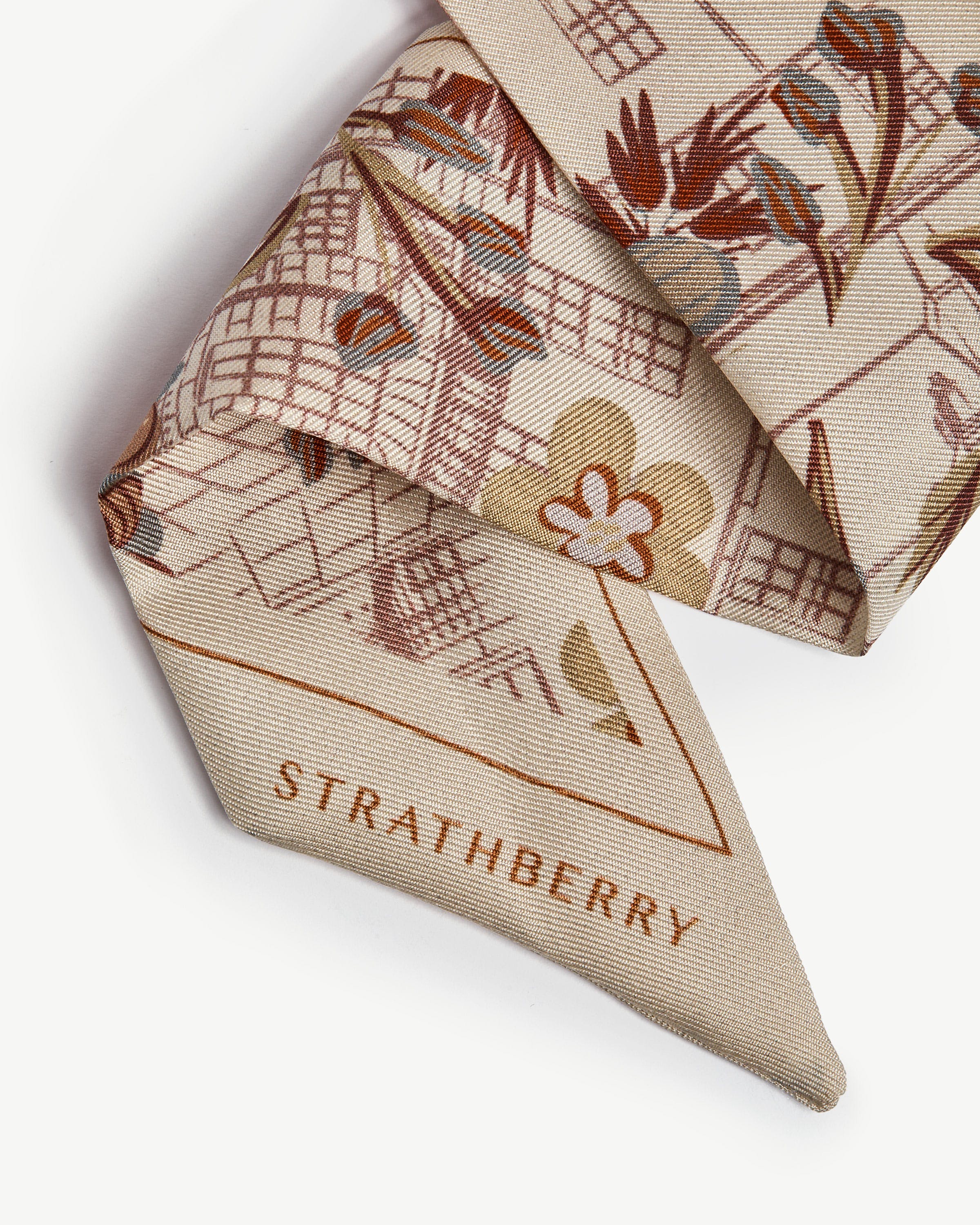 Silk Skinny Scarf — Strathberry Townhouse Print