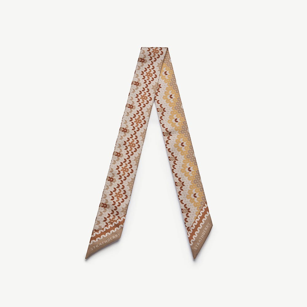 Silk Skinny Scarf — Brûlée Fair Isle