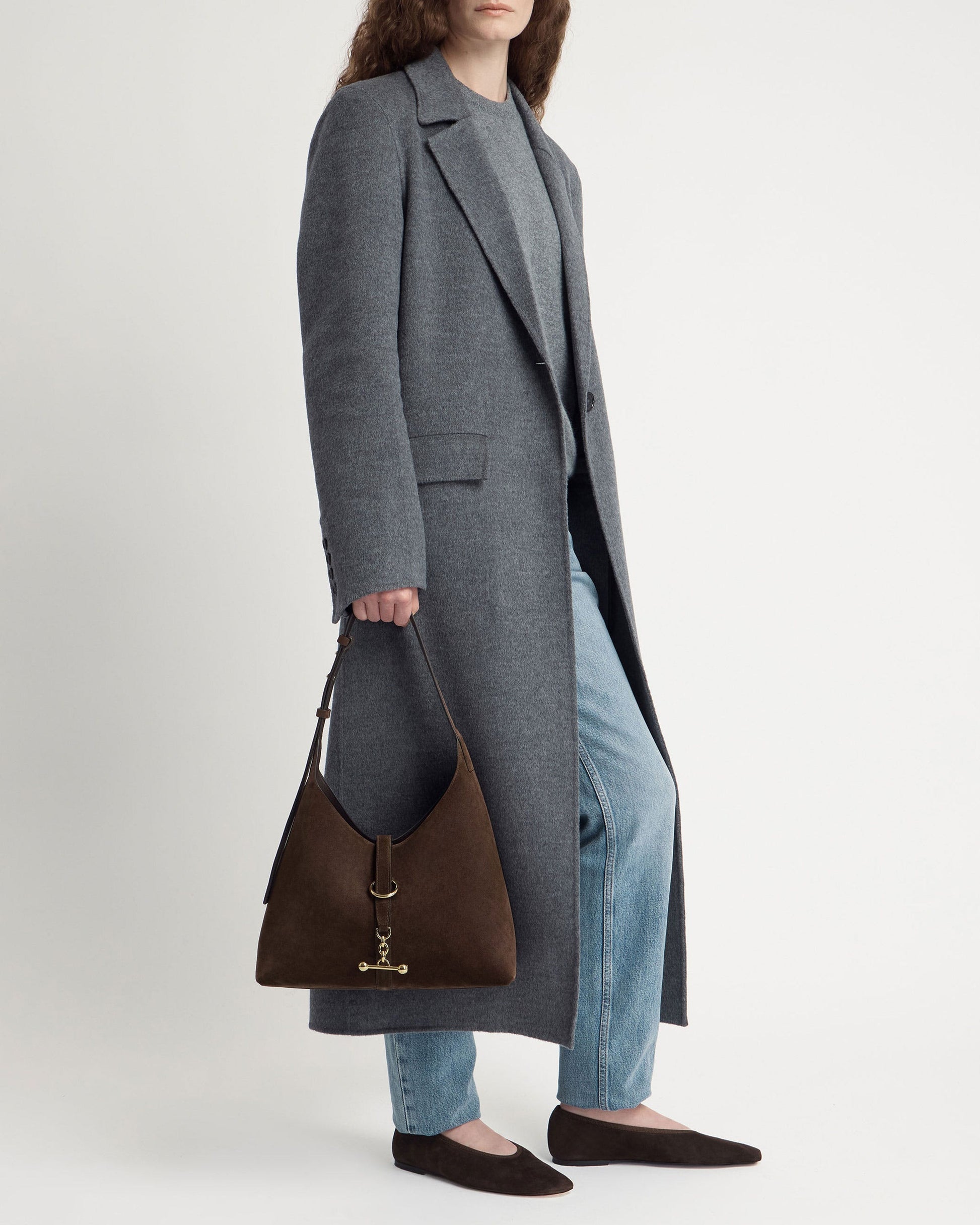 Kite Hobo in Chocolate Suede