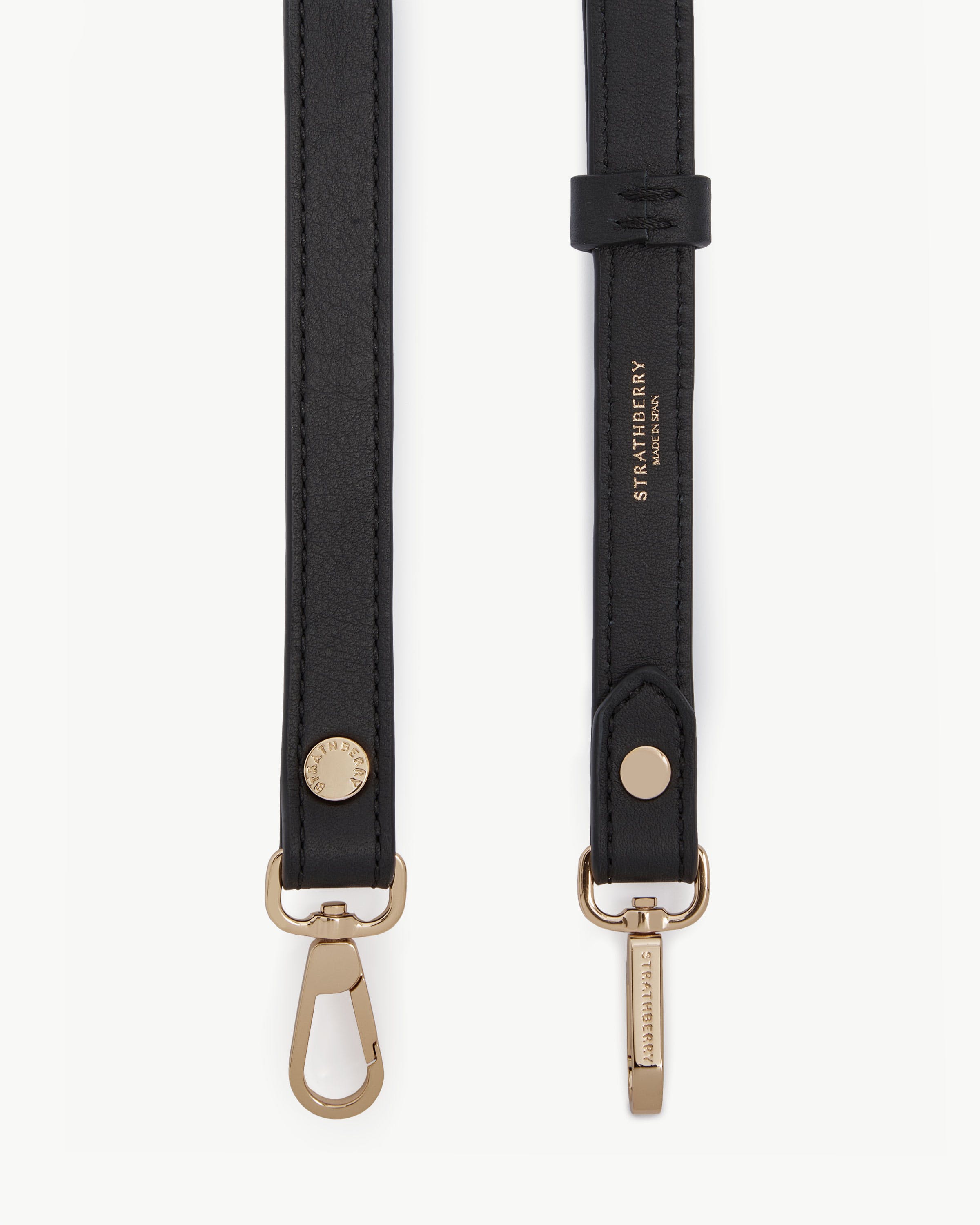 Thin Adjustable Leather Strap — Black