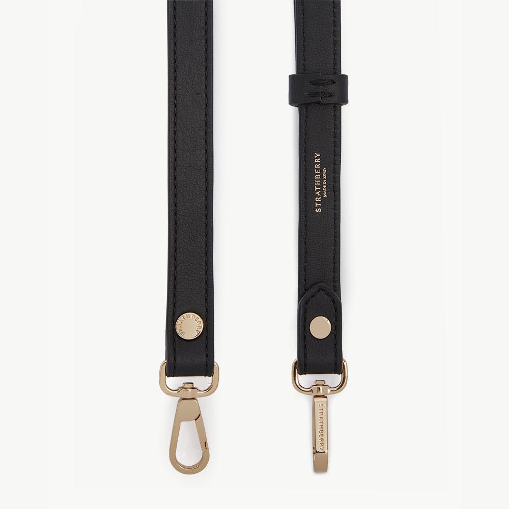 Thin Adjustable Leather Strap — Black