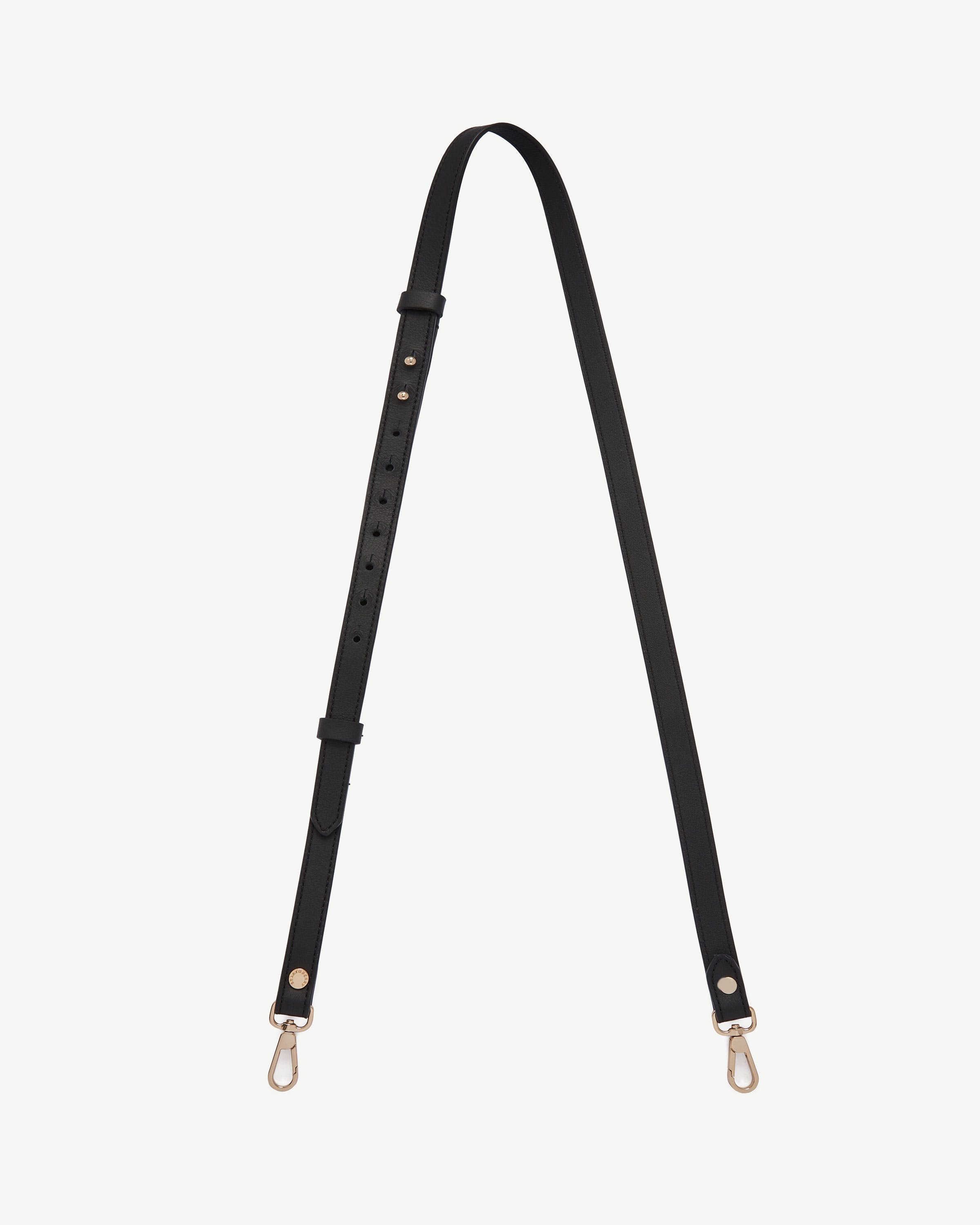 Thin Adjustable Leather Strap — Black