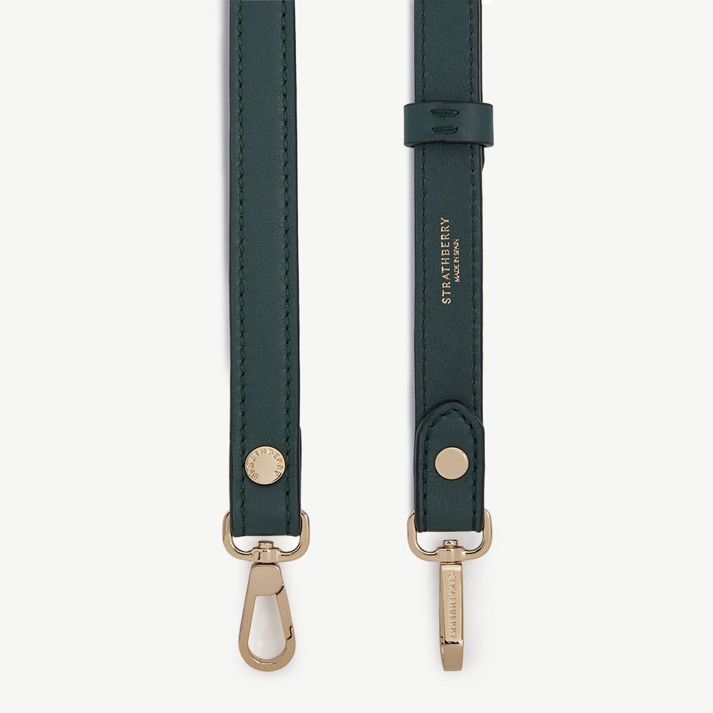 Thin Adjustable Leather Strap — Bottle Green