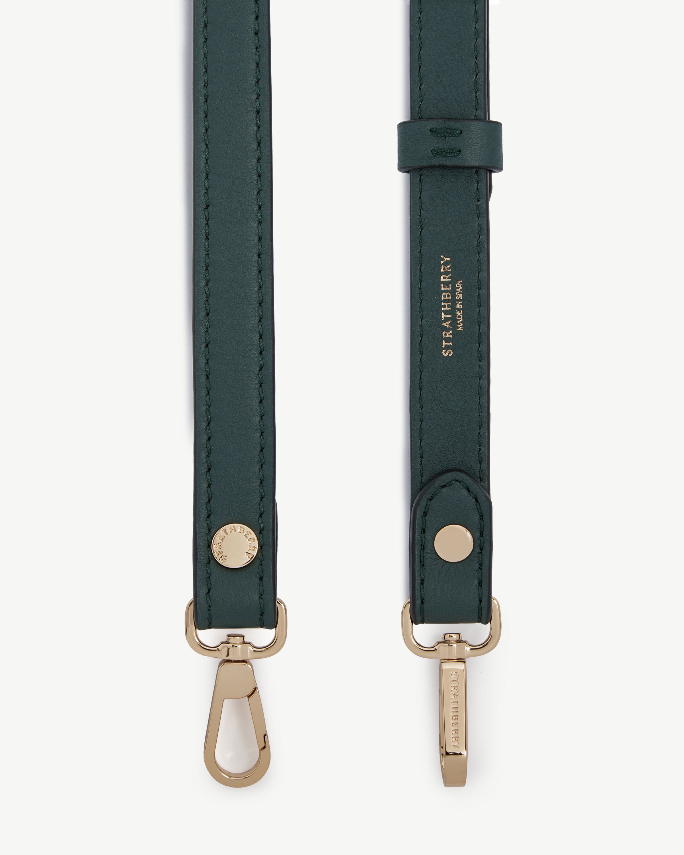 Thin Adjustable Leather Strap — Bottle Green