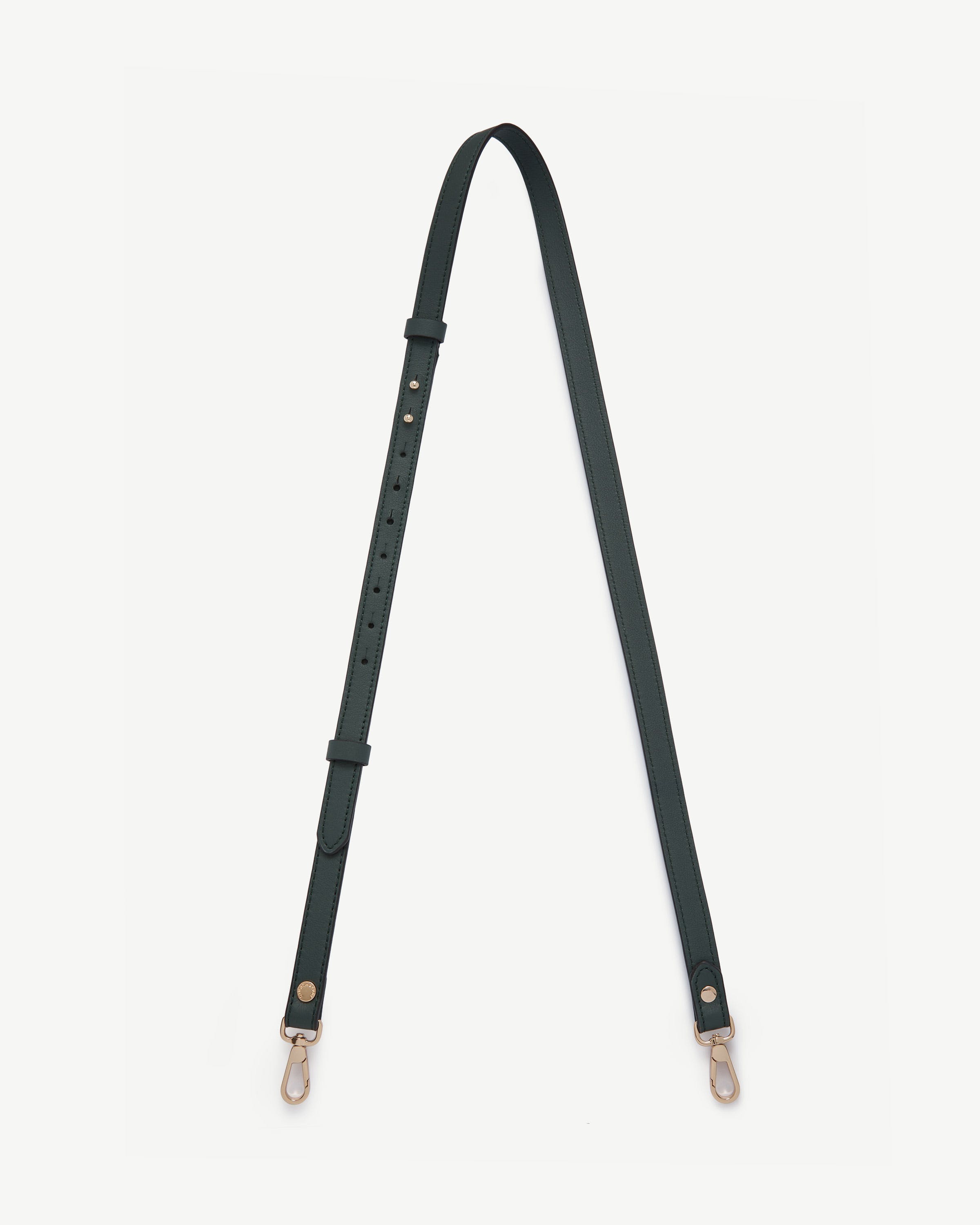 Thin Adjustable Leather Strap — Bottle Green