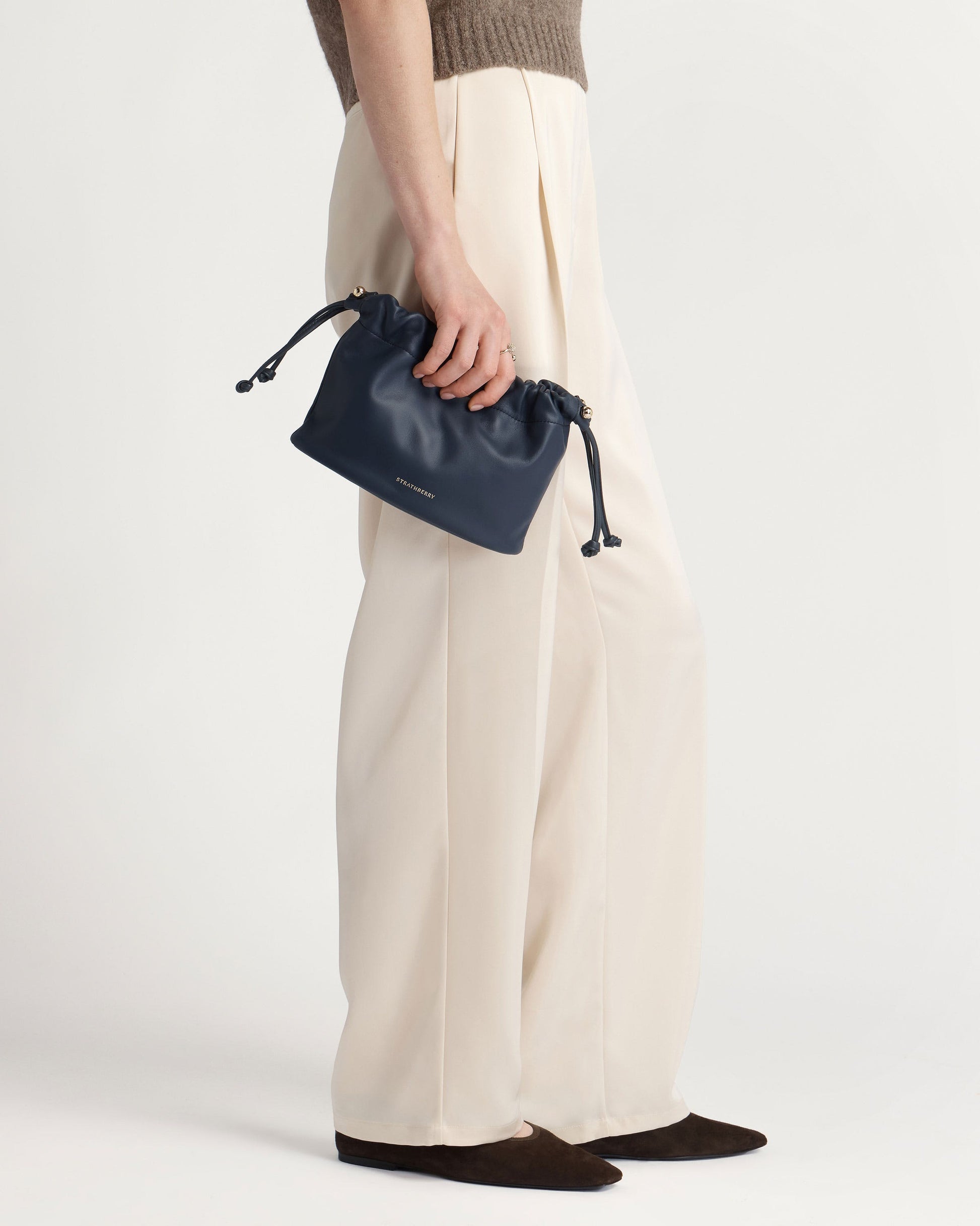 Charlotte Drawstring Bag in Marine Blue