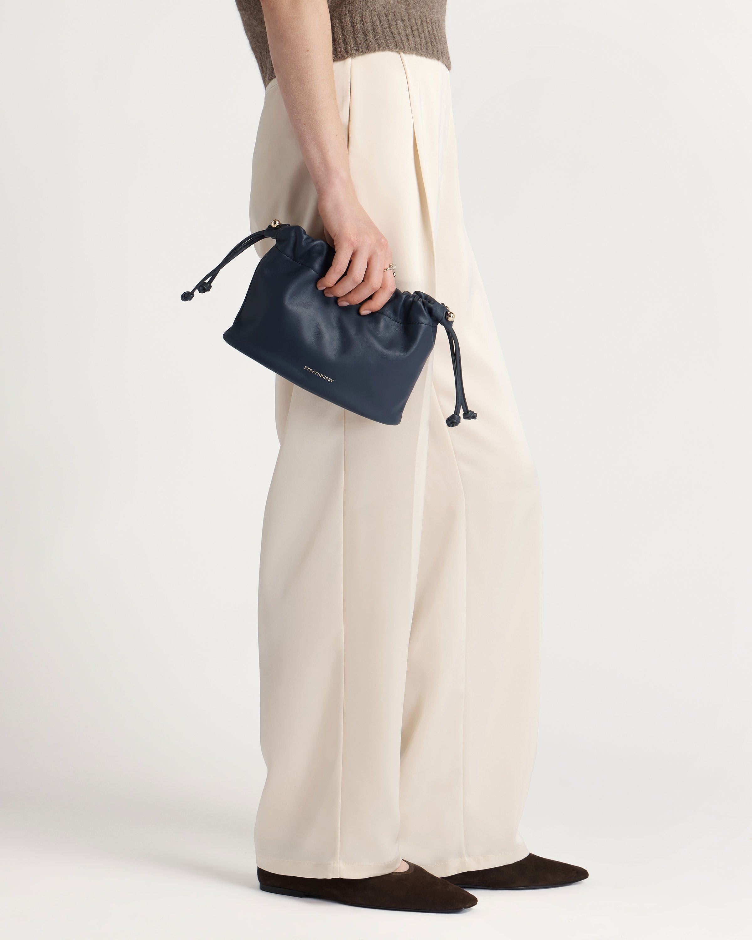 Charlotte Drawstring Bag in Marine Blue