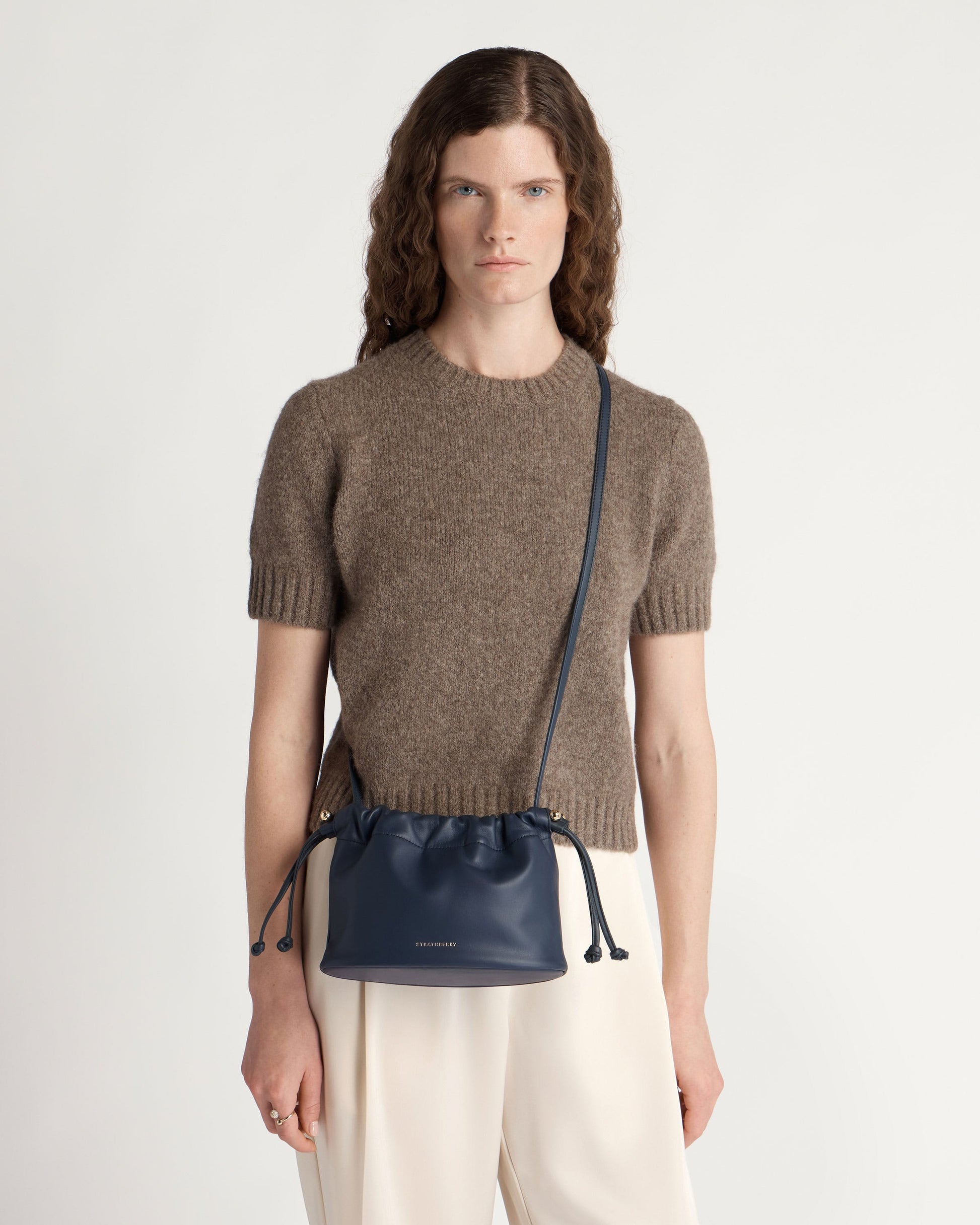 Charlotte Drawstring Bag in Marine Blue