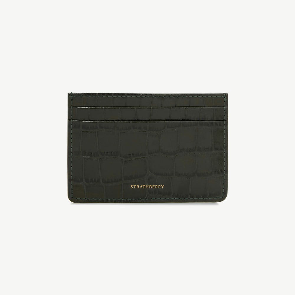 Cardholder — Forest Croc-Embossed Leather