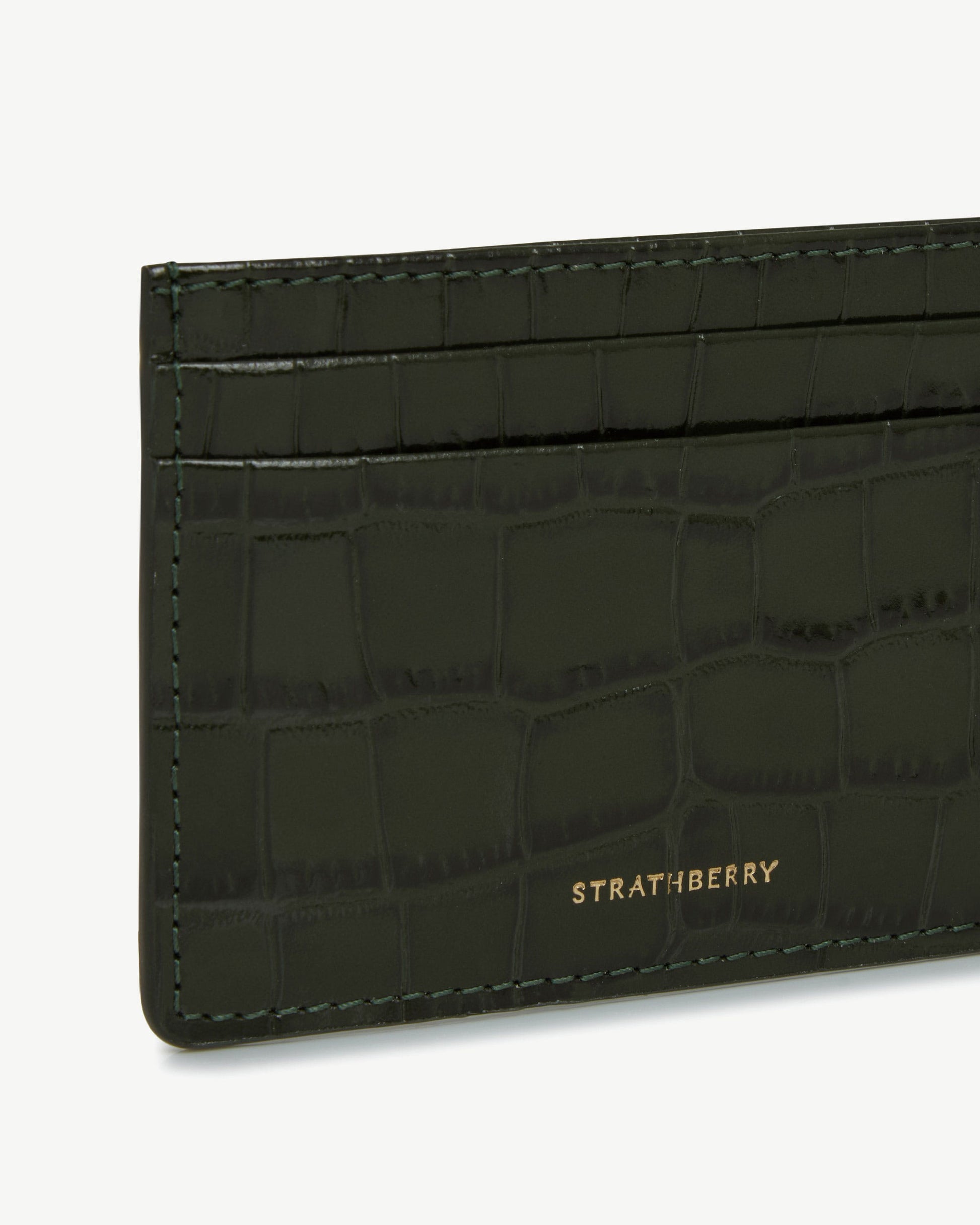 Cardholder — Forest Croc-Embossed Leather