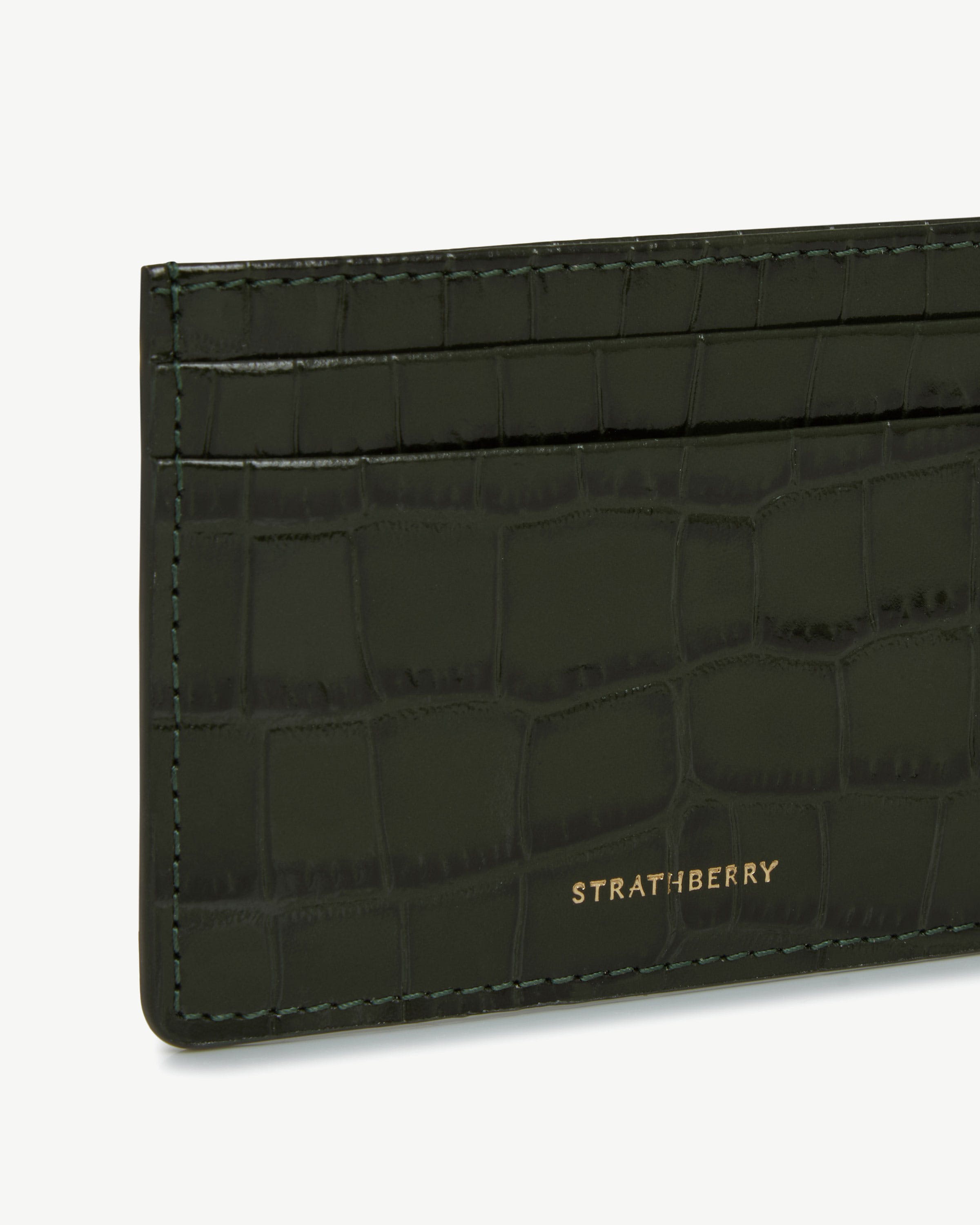 Cardholder — Forest Croc-Embossed Leather