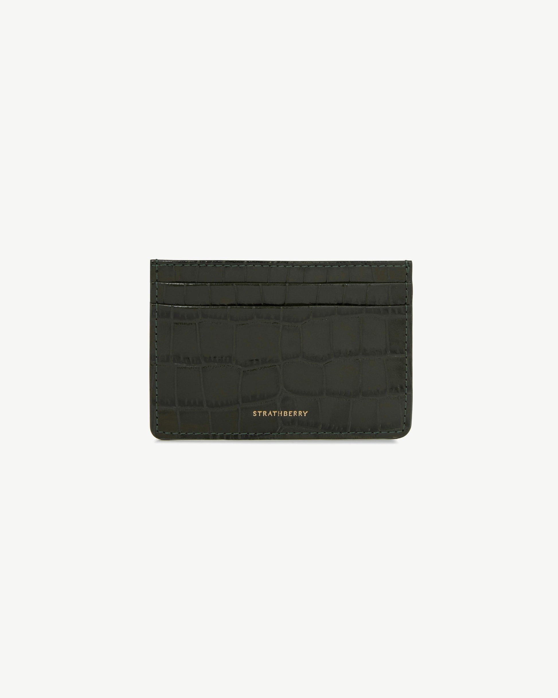Cardholder — Forest Croc-Embossed Leather