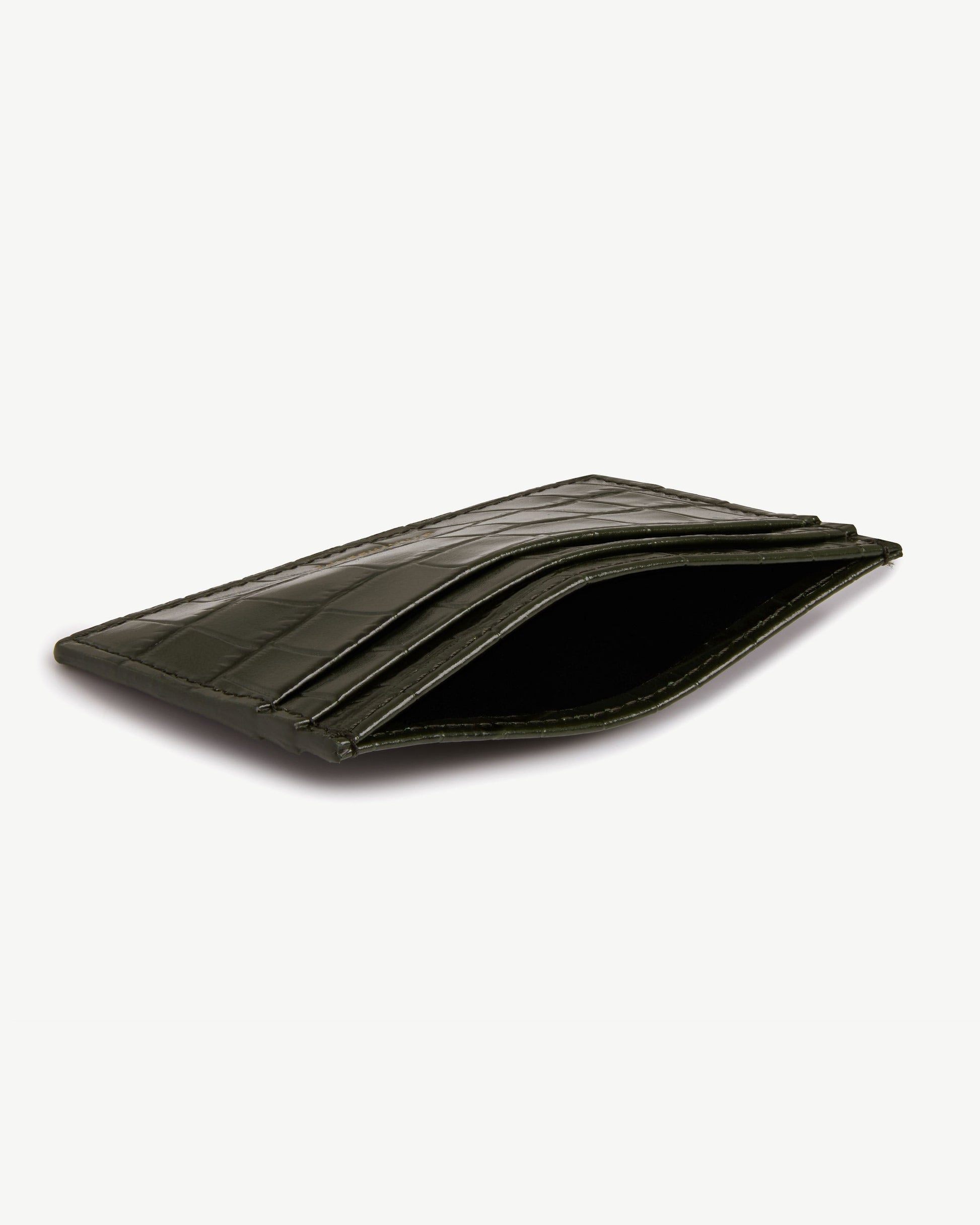 Cardholder — Forest Croc-Embossed Leather