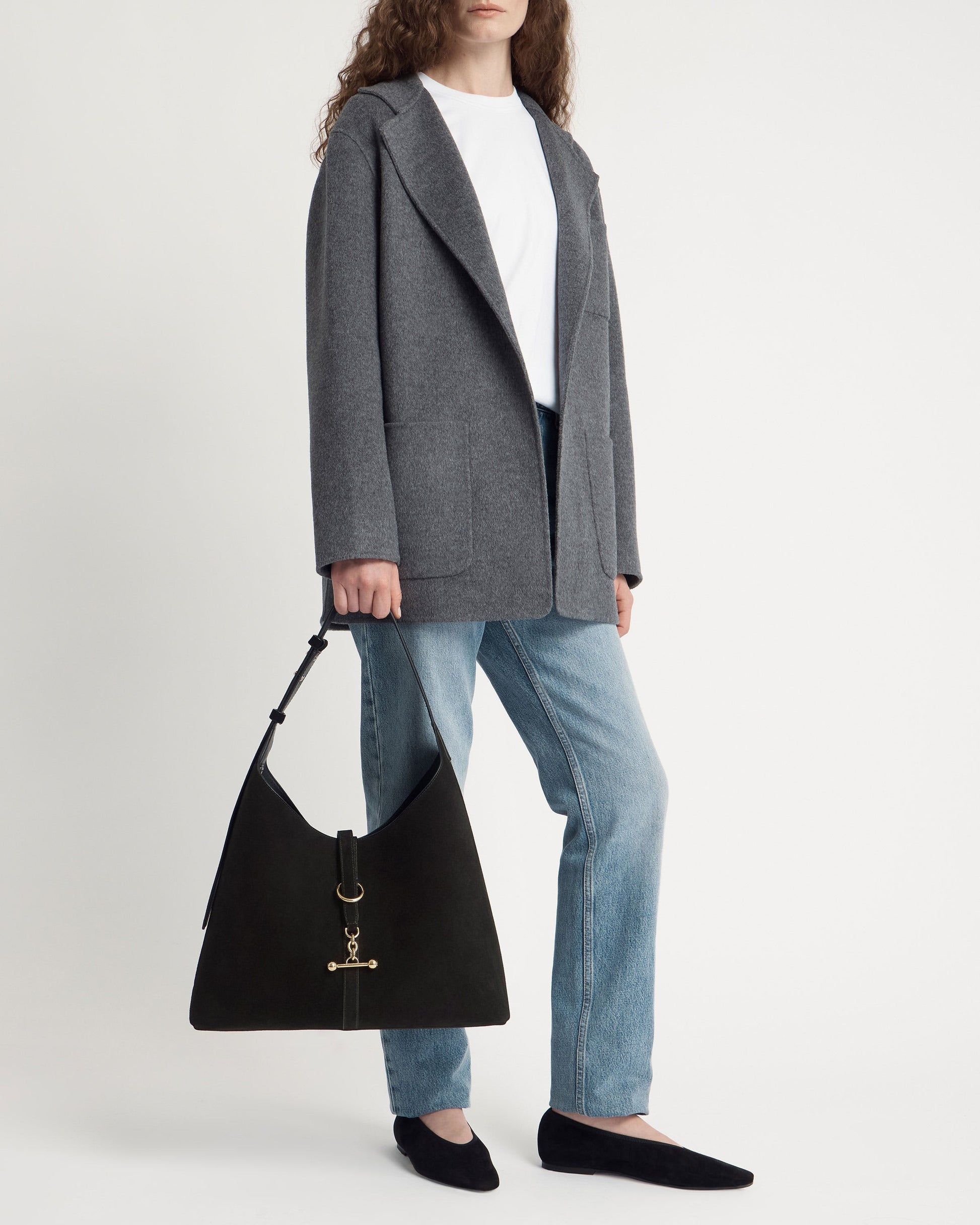 Kite Hobo Maxi in Black Suede