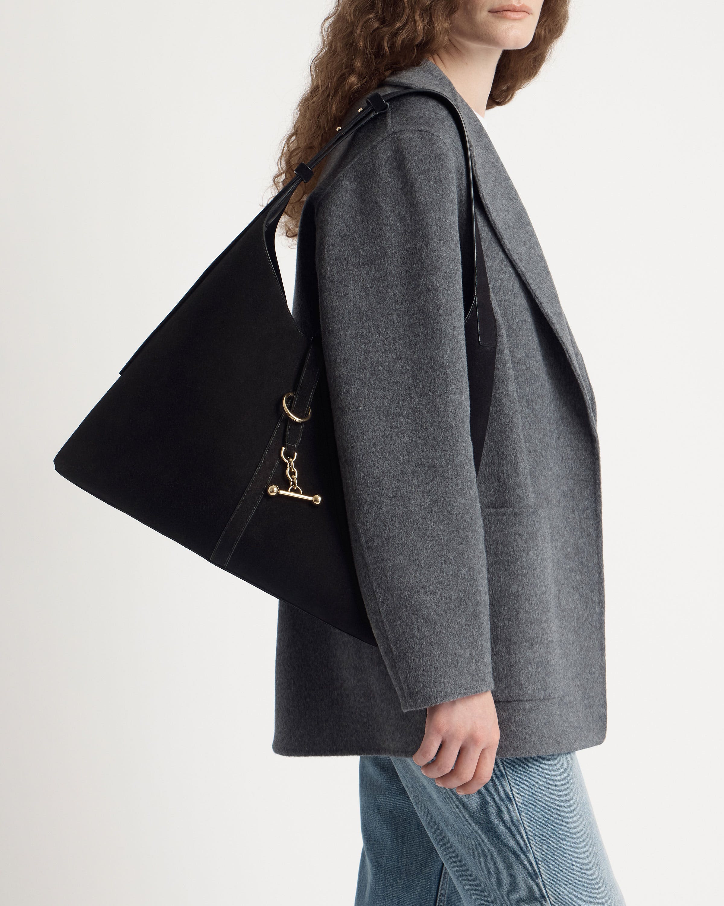 Kite Hobo Maxi in Black Suede