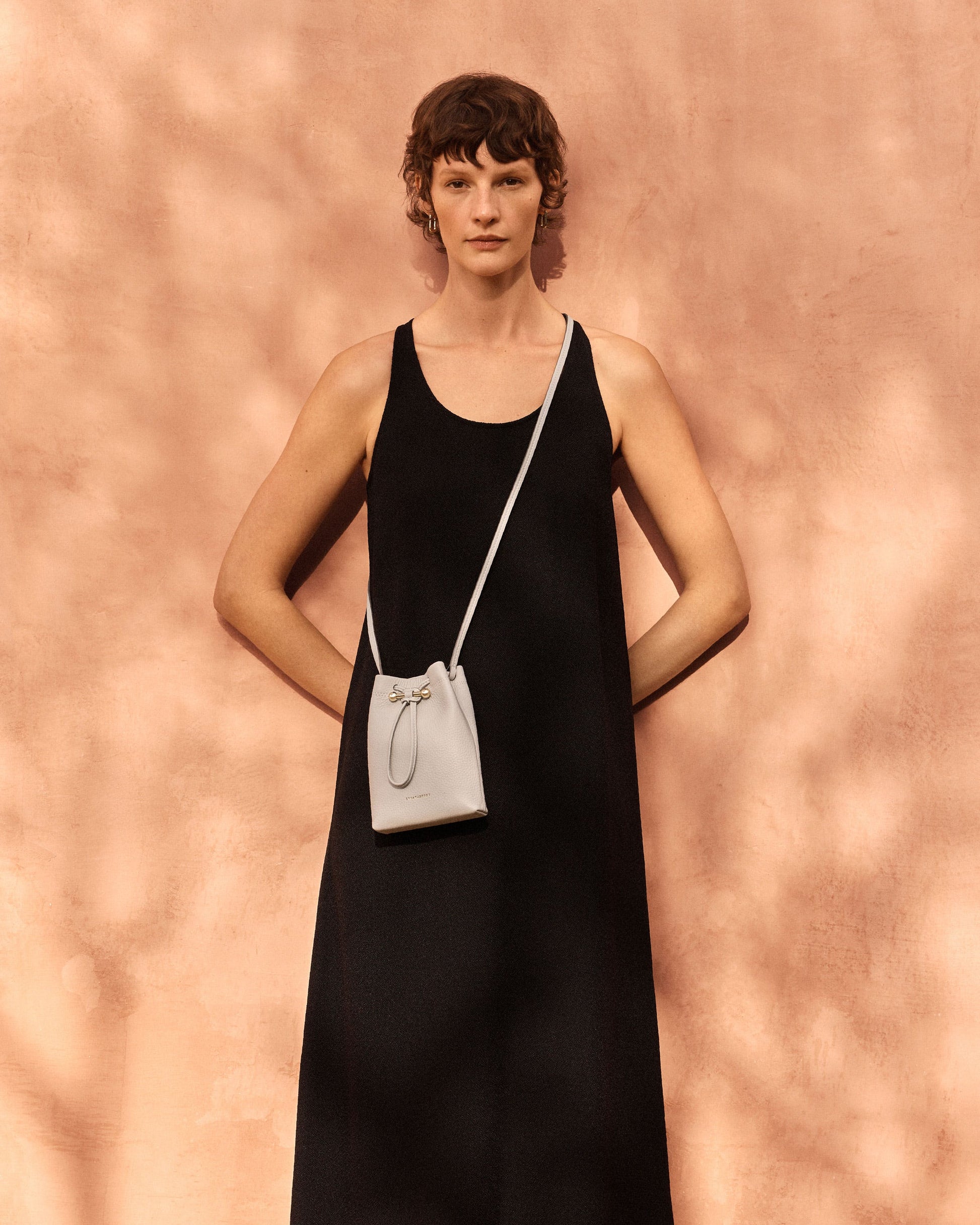 Osette Midi Pouch in Marble Grey