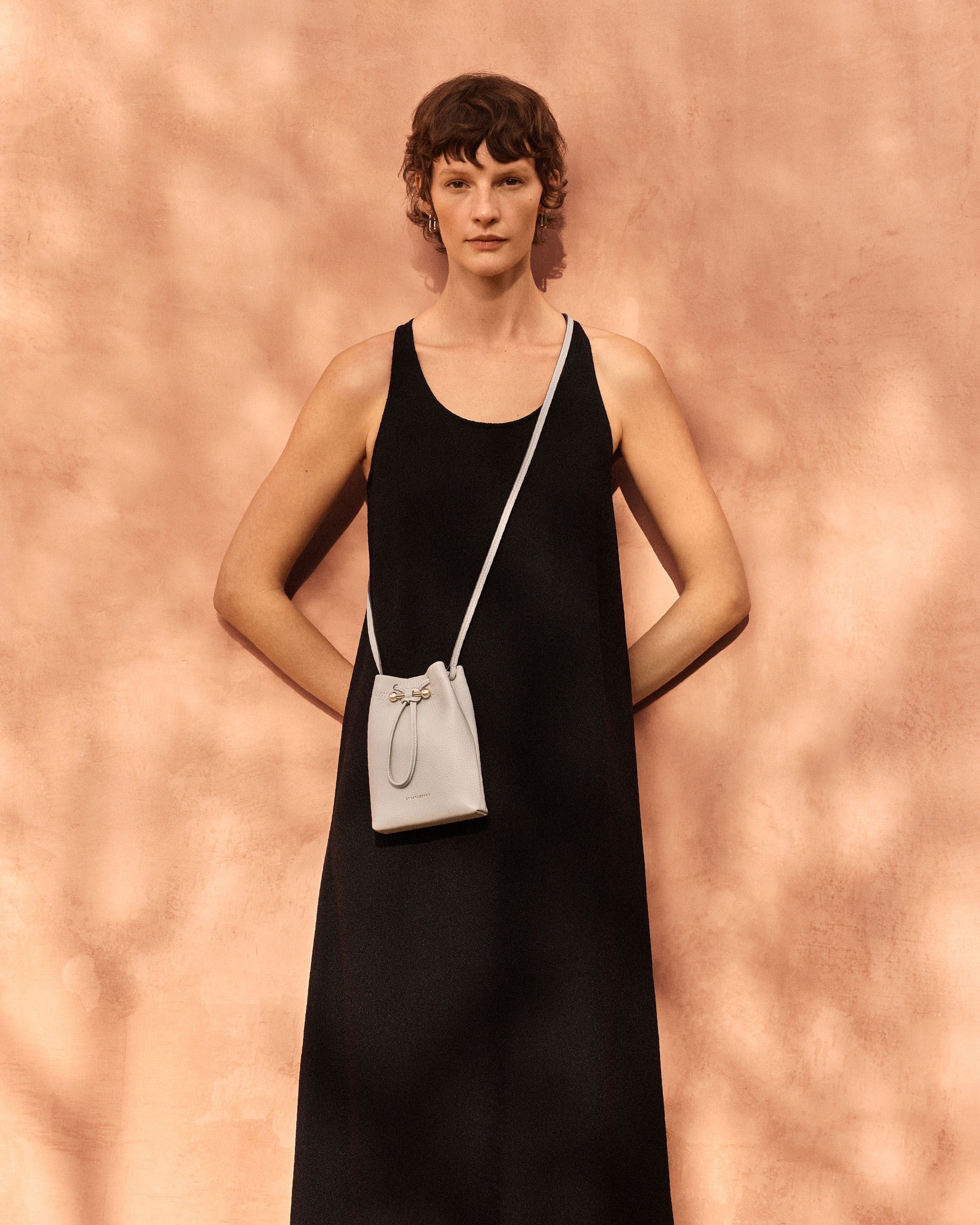 Osette Midi Pouch in Marble Grey